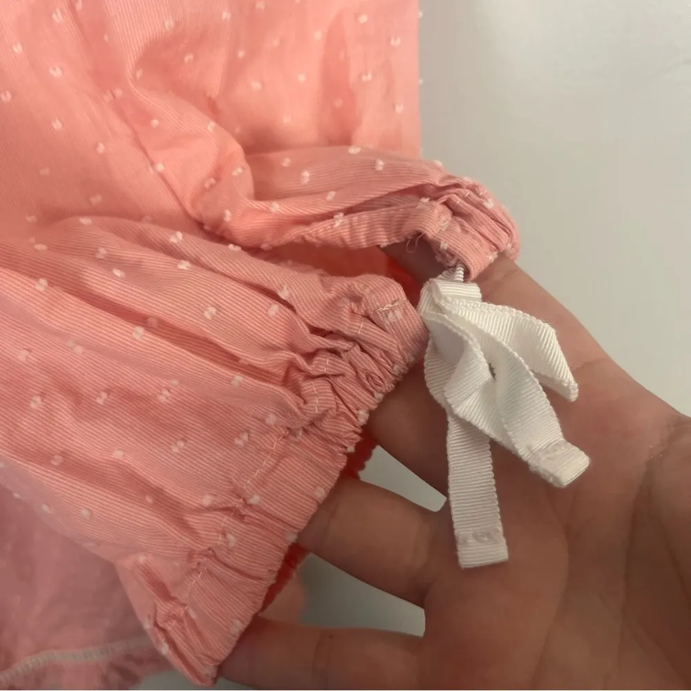 Victoria's Secret Pink Textured Dot Off Shoulder Romper Shorts  size large - Image 4