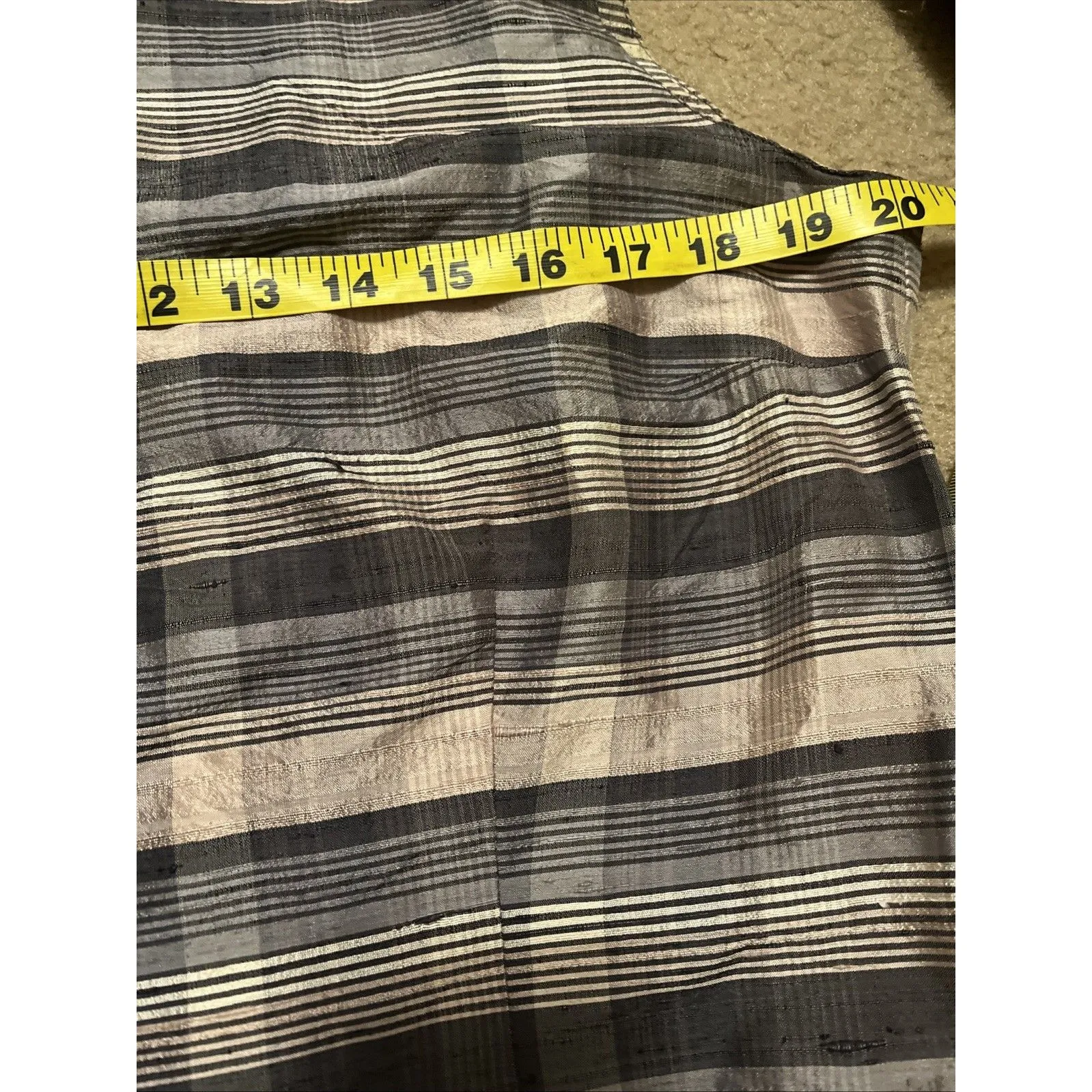 Vtg French Connection Top 12 Silk Striped Earthy Sleeveless Boho Celestial Earth - Image 6