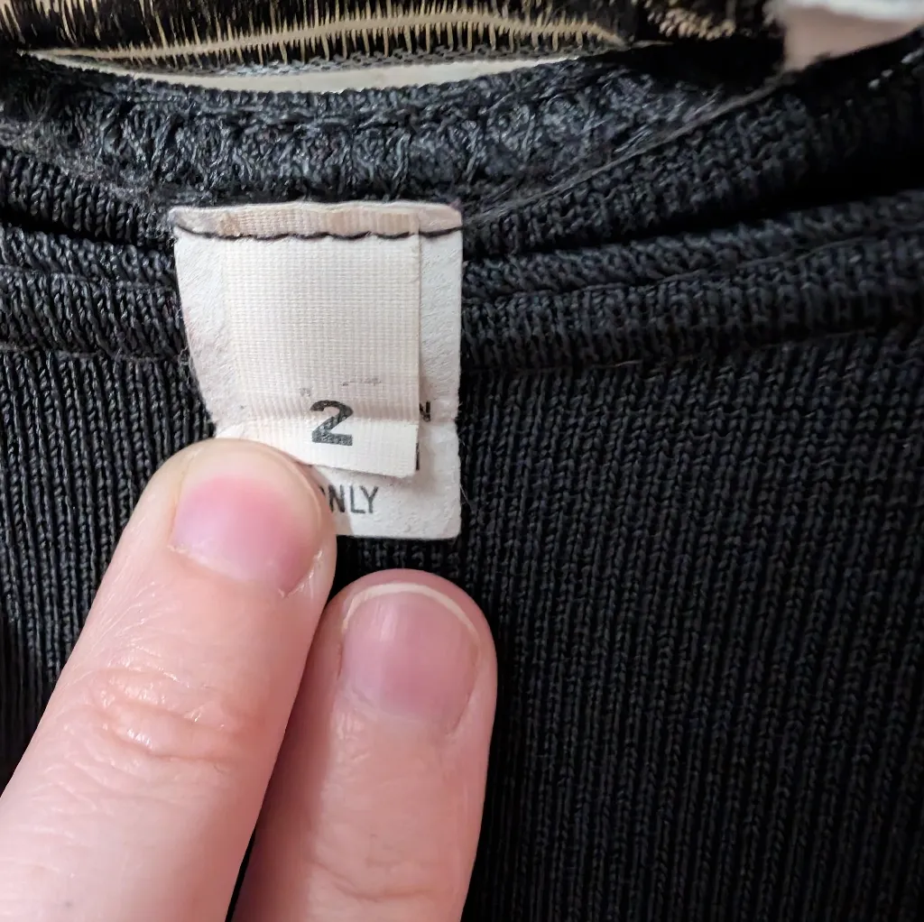 Vintage French Rags Knit Rayon Dress W2 Black Size 2 - Image 6