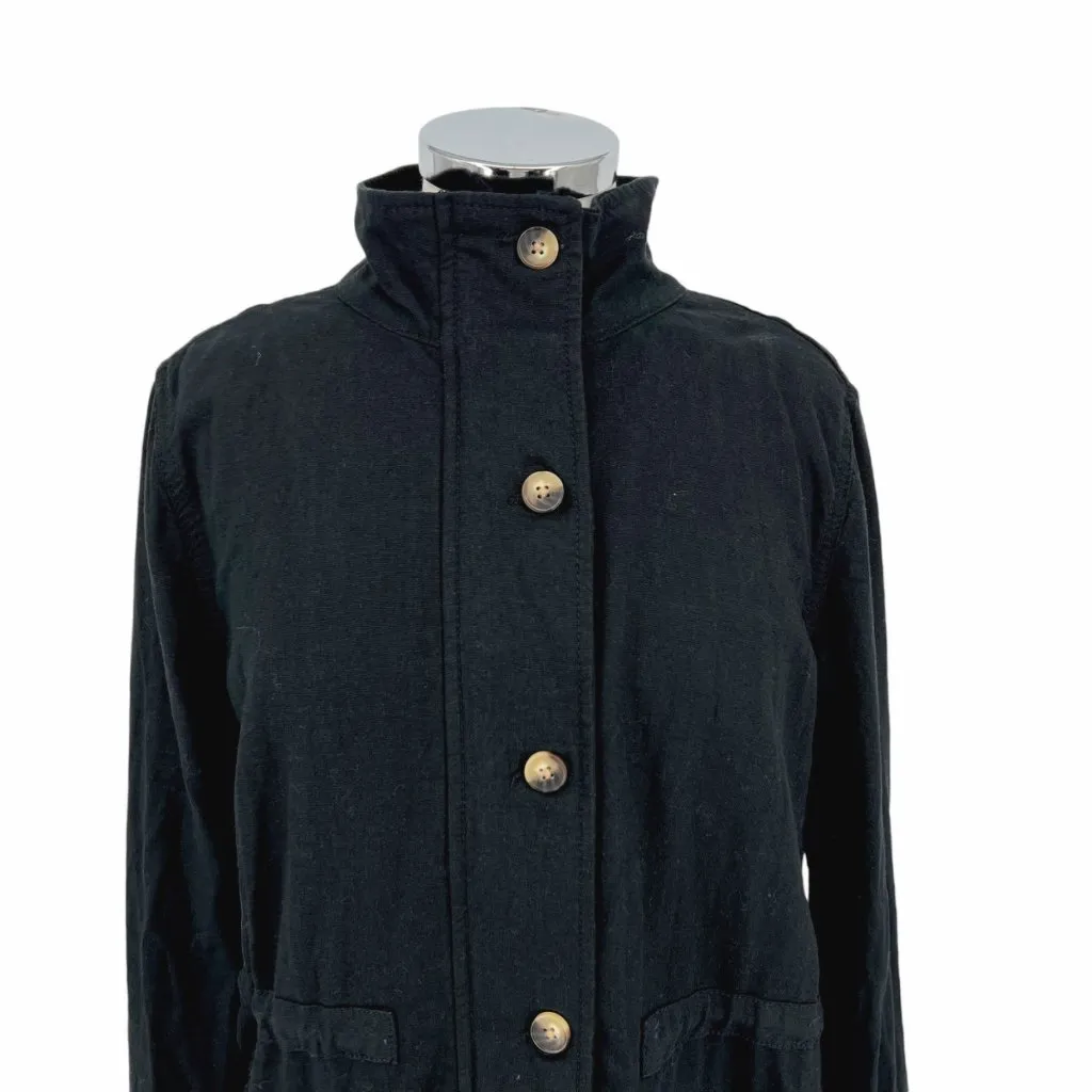 Market & Spruce Linen-Blend Utility Jacket Lightweight Black Size Small NWT - Image 3