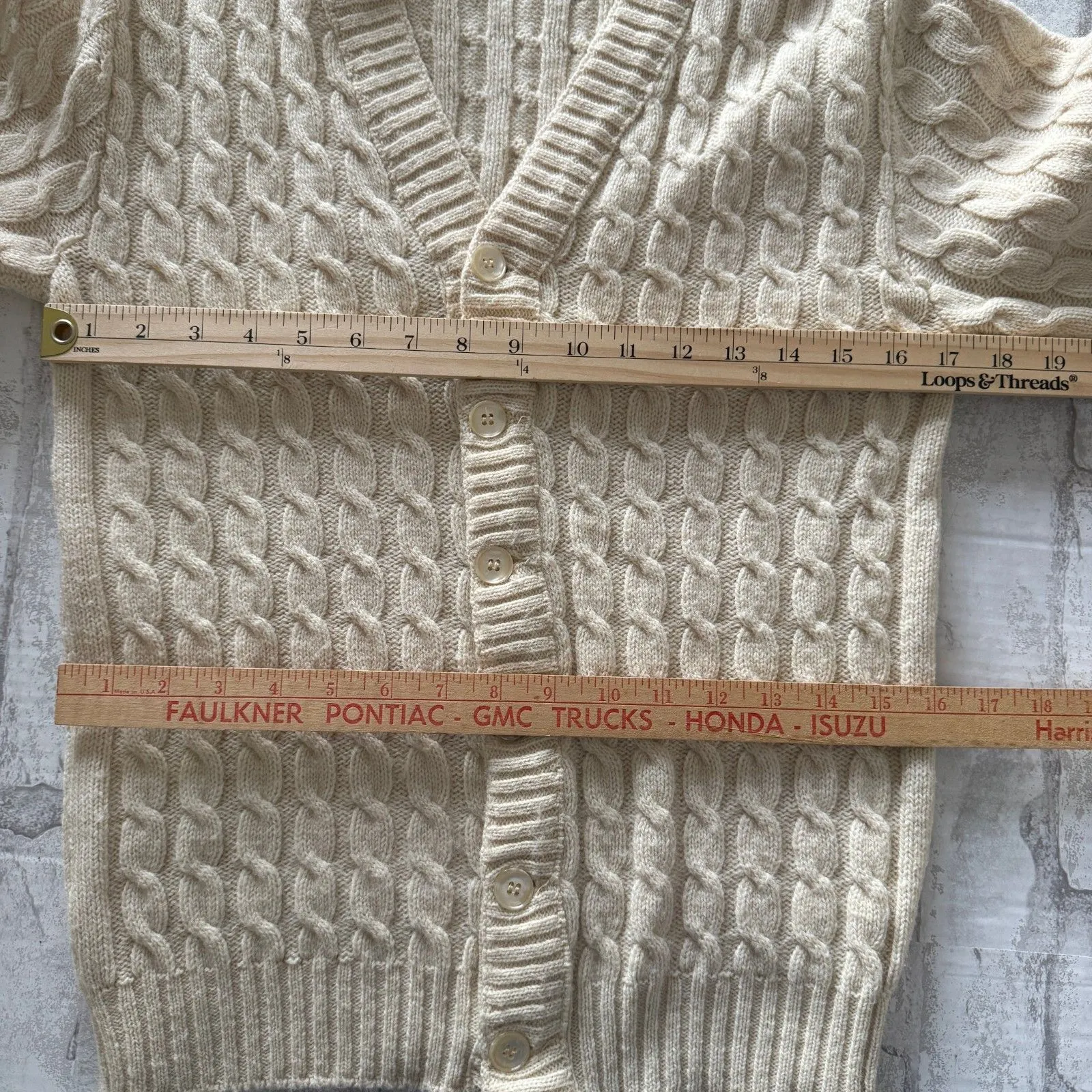 VTG Lord Jeff Wintuk Orlon Cable Knit Button Front Grandma Cardigan Sweater Sz S - Image 4