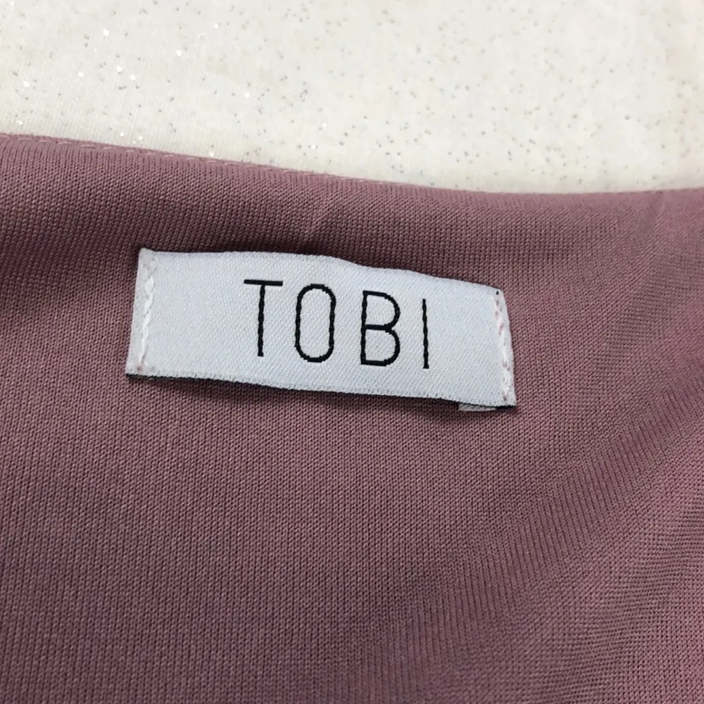 Tobi Mauve Cold Shoulder Open Arm Blouse S - Image 2