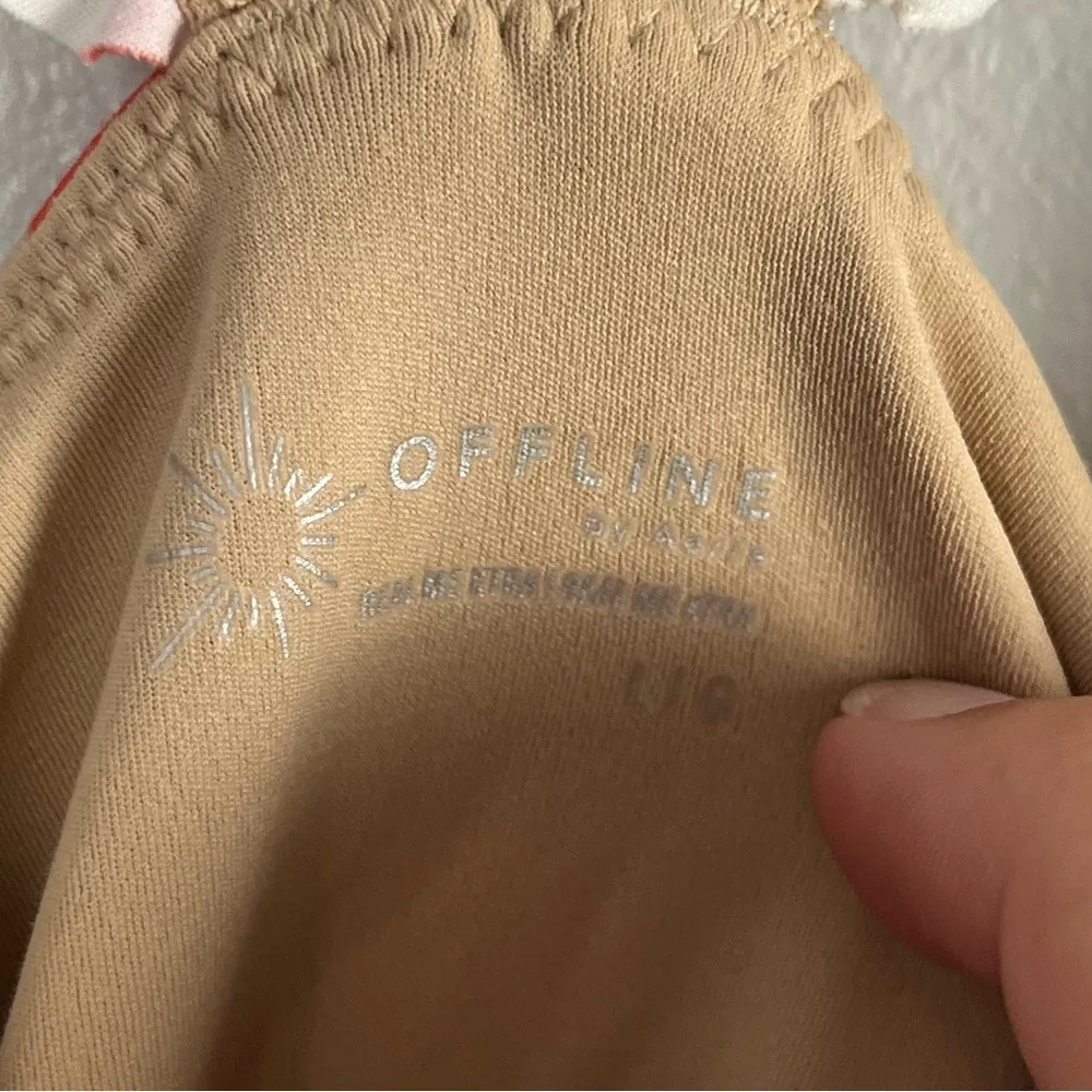 Offline by  tennis mini dress red/cream/white ruffle straps size large - Image 4