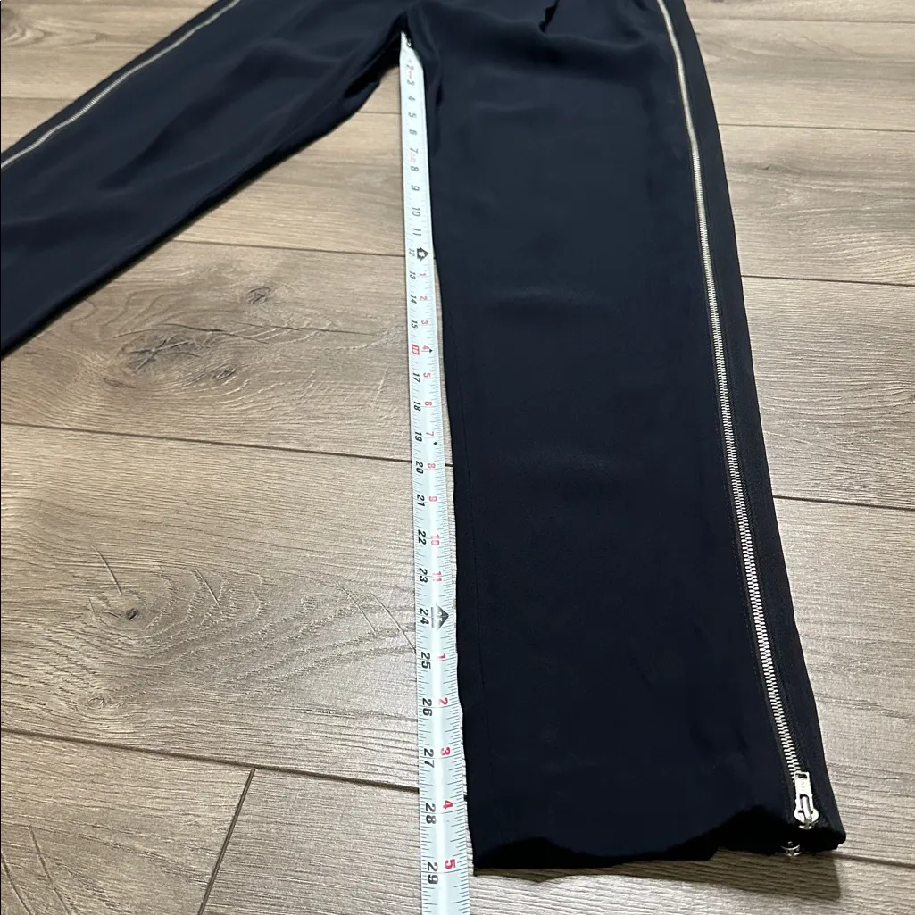 A.L.C. High Rise Double Side Zip Crepe Trousers Pants Tailored Black Size 4 - Image 16