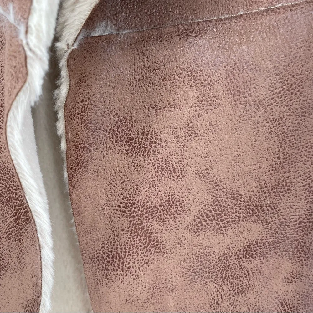 Women’s Knox Rose Long Faux Suede Sherpa Vest, Size Small - Image 3