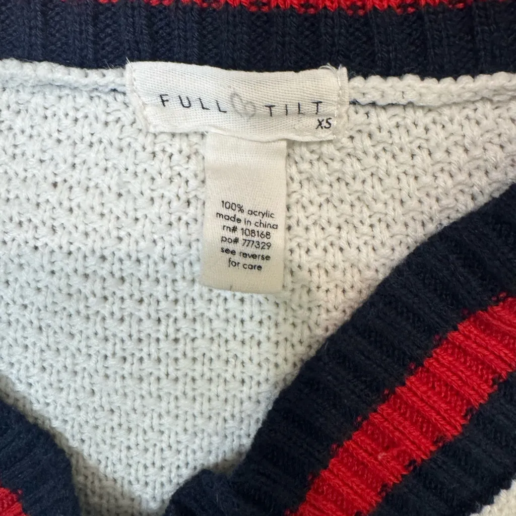 TILT White Sweater with Red and Black Trim Size XS - Image 4