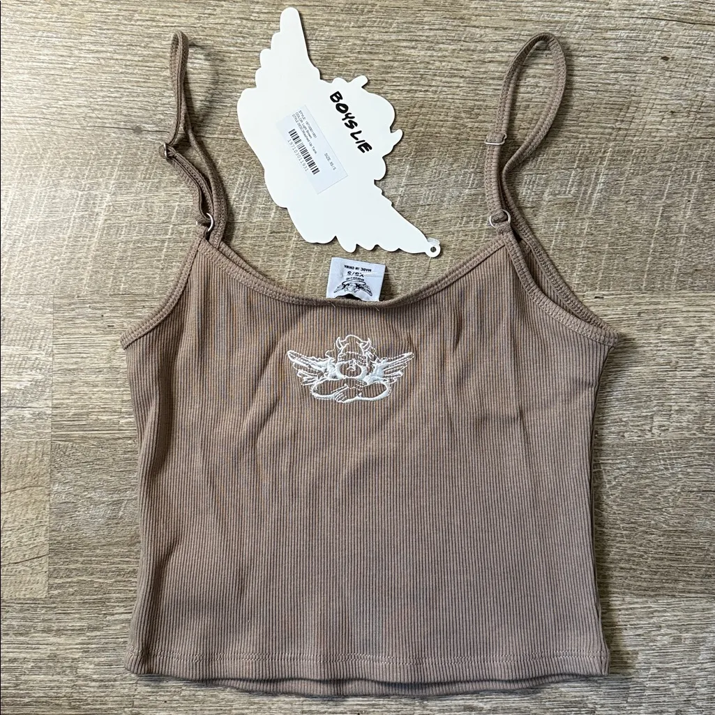 NWT Boys Lie Bedazzled Graphic Cropped Tank Top Size XS/S - Image 3