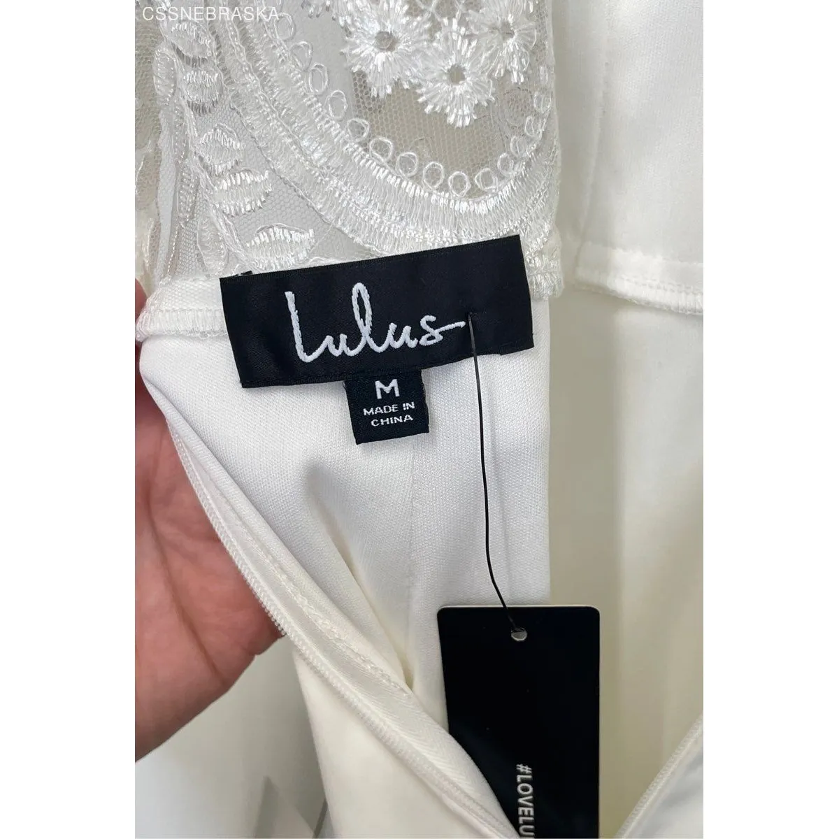 NWT: Lulu's White "Stunning Sight" Satin Midi Dress Lace‎ Back - Image 6