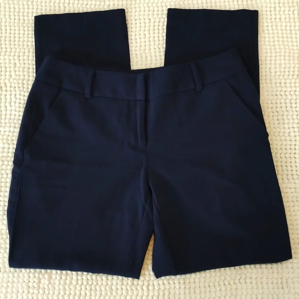 Women's NY&CO New York & Company Navy Blue Twill Casual Pants Size 4 EUC #7955 - Image 2