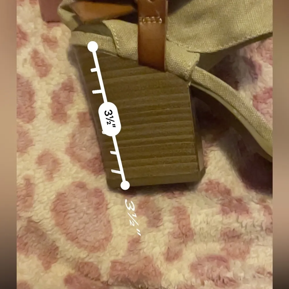 Jelly Pop Open Toe Block Heel Sandal leather canvas shannen NEW - Image 12