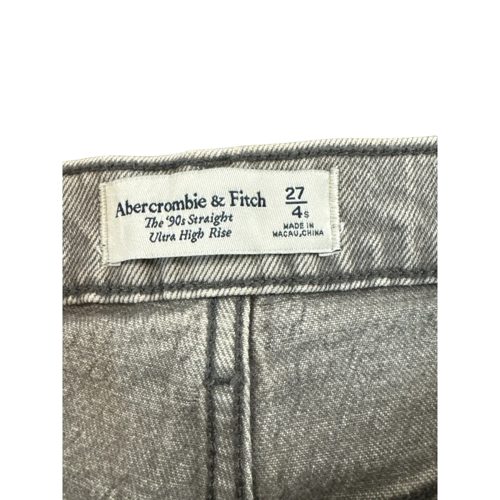 NTW Abercrombie & Fitch The '90s Straight Ultra High Rise Jeans Gray 27 4S Short - Image 7
