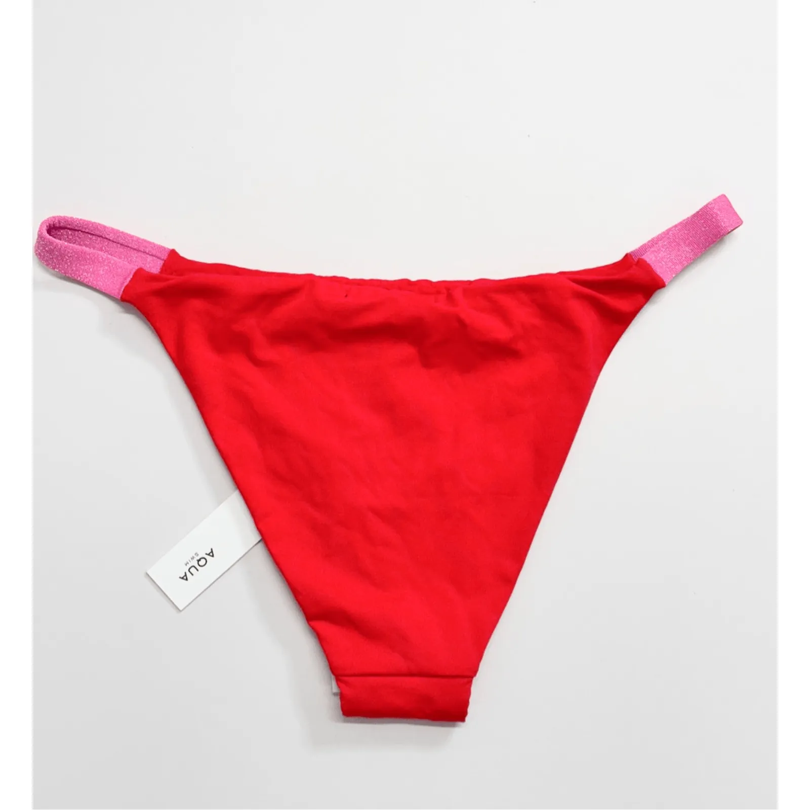 AQUA Bikini Bottom Swimwear Red Pink Beachwear Size Small NEW - Image 6