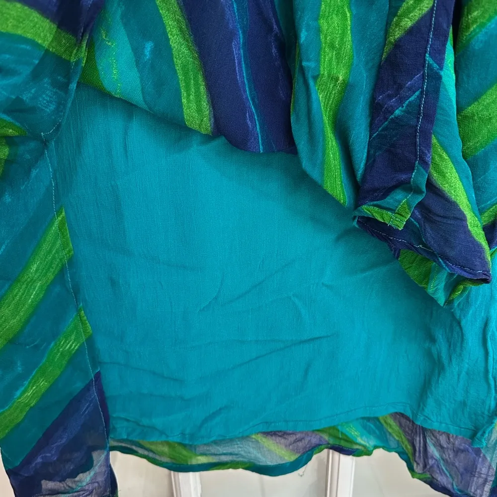 Avenue Teal Blue Green Watercolor Sleeveless Midi Dress Womens Plus Size 18 / 20 - Image 7