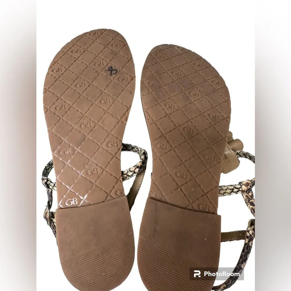 Gianni Bini ruffle snake skin flat strap sandal - Image 3