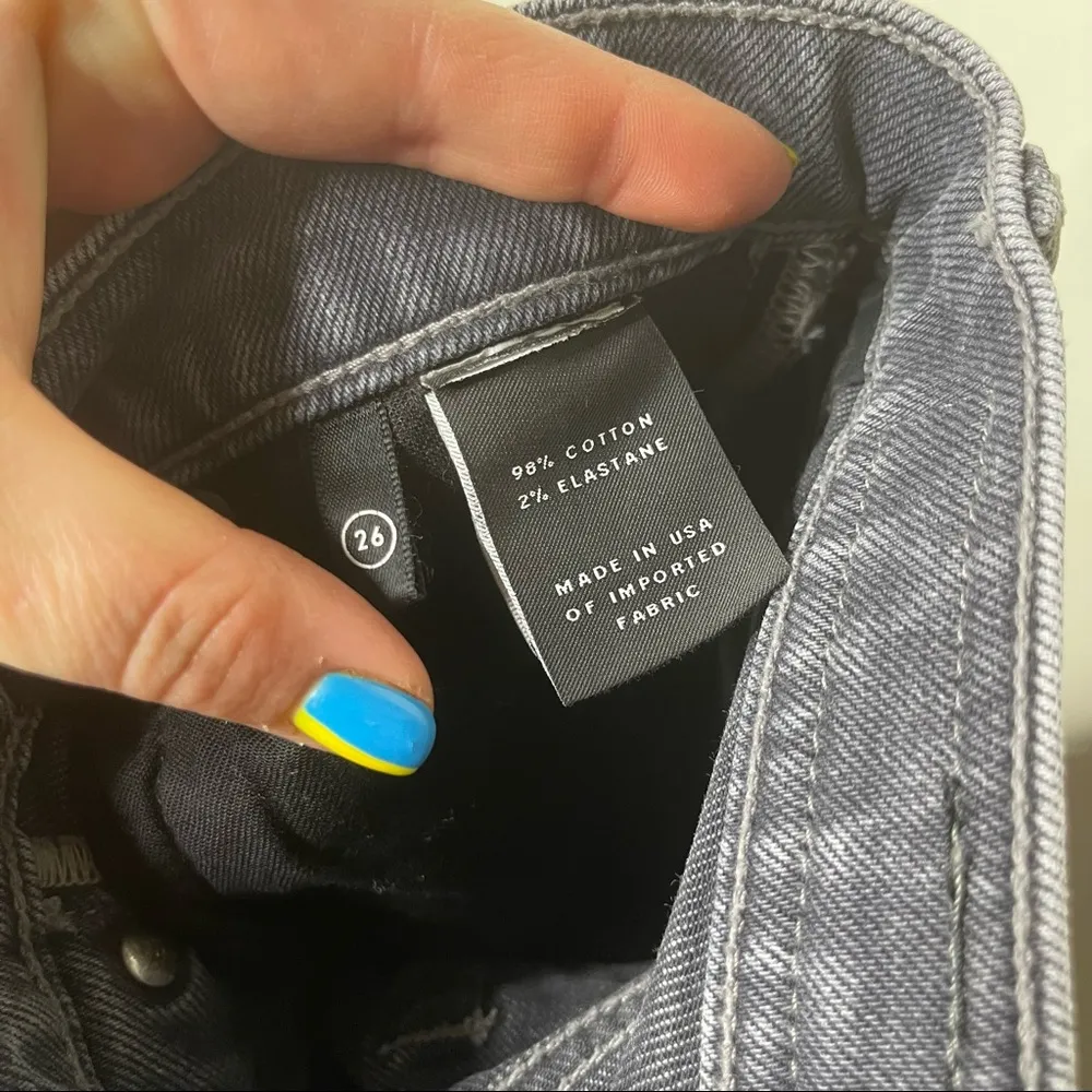 GRLFRND The Helena washed Grey High-Rise Straight-Leg Jeans size 26 - Image 7