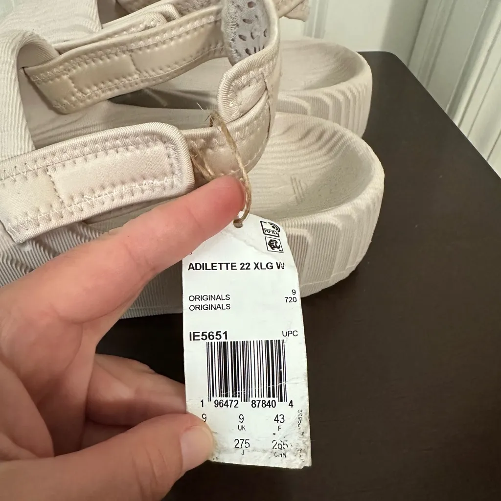 Adidas Adilette 22 XLG Slides Size 10 Shade Putty Mauve - Image 5