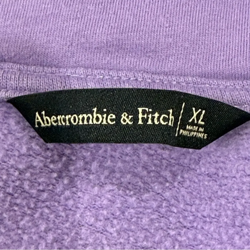 Abercrombie & Fitch Zip Up Hoodie Jacket Size XL Purple Y2K Spellout Loungewear - Image 7
