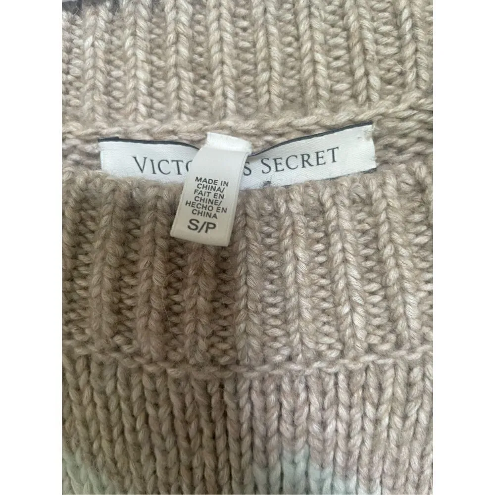 Victoria Secret Alpaca Wool Blend Pullover Sweater Blue/ Brown Size S/P - Image 6