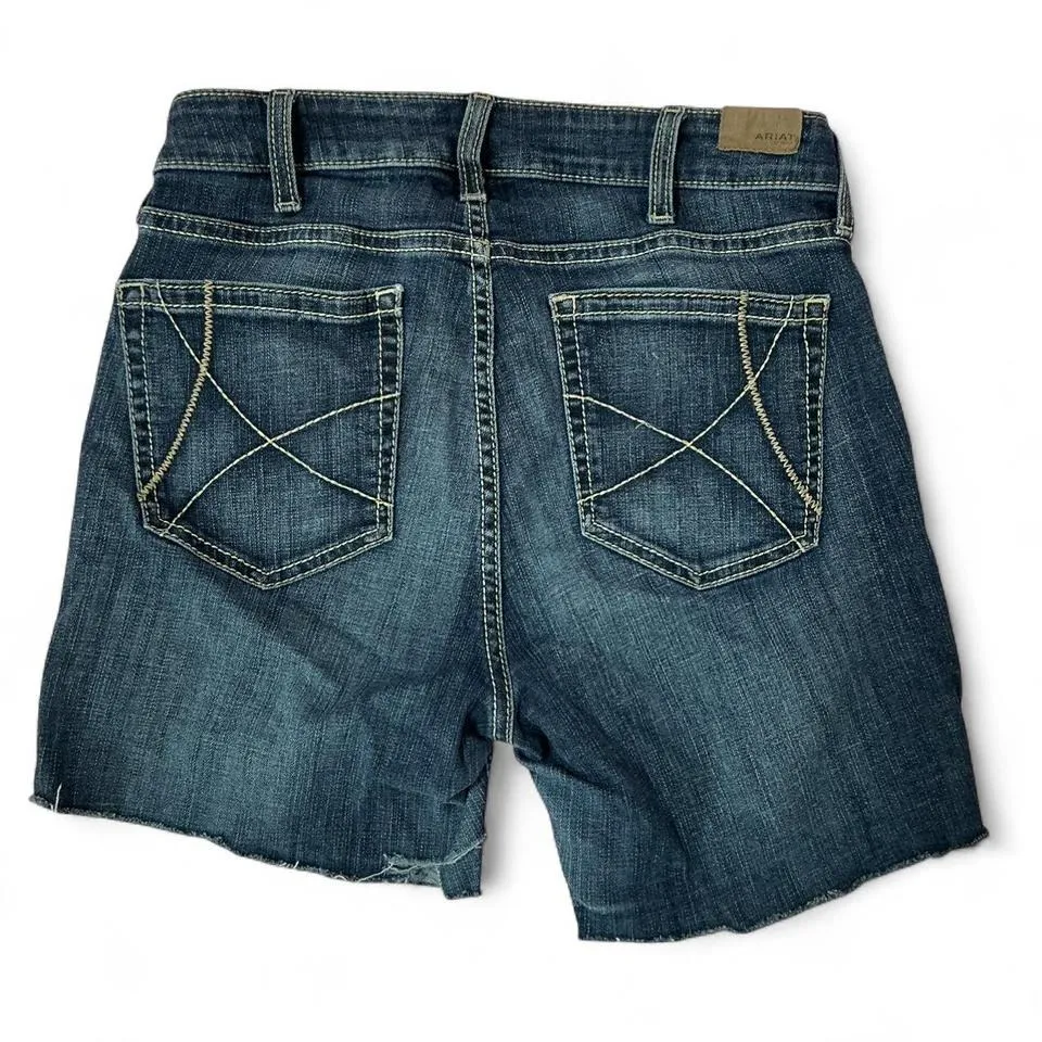 Ariat‎ Denim High Rise Slim Trouser Women's Size 30R Dark Wash Jean Shorts - Image 2