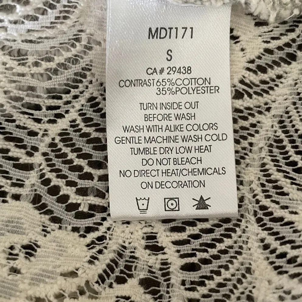 Miss Me Women Cardigan S Mixed Media Crochet Waterfall Open Front Cottage‎ Boho - Image 10