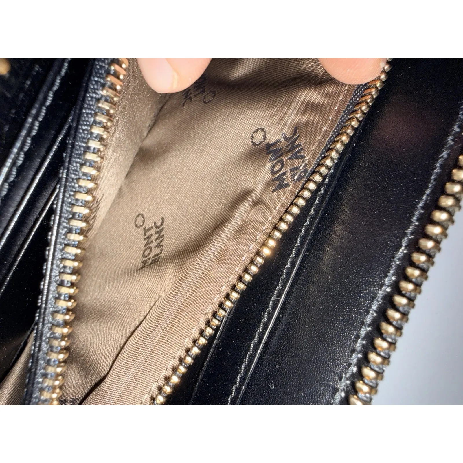 MONTBLANC Black Starisma Pamina Italian Woven Fabric Wallet  Zip Around Mint M - Image 9