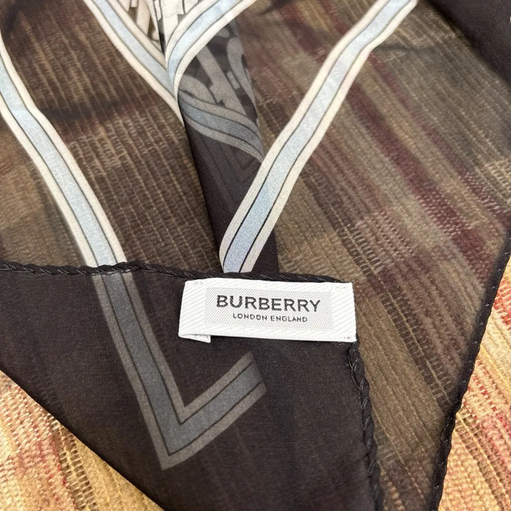 Burberry Black and White Monogram Scarf - Image 3