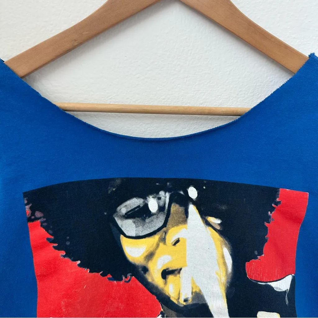 DIGMA Destroyed Off the Shoulder Cropped Tee Blue Size M - Image 3