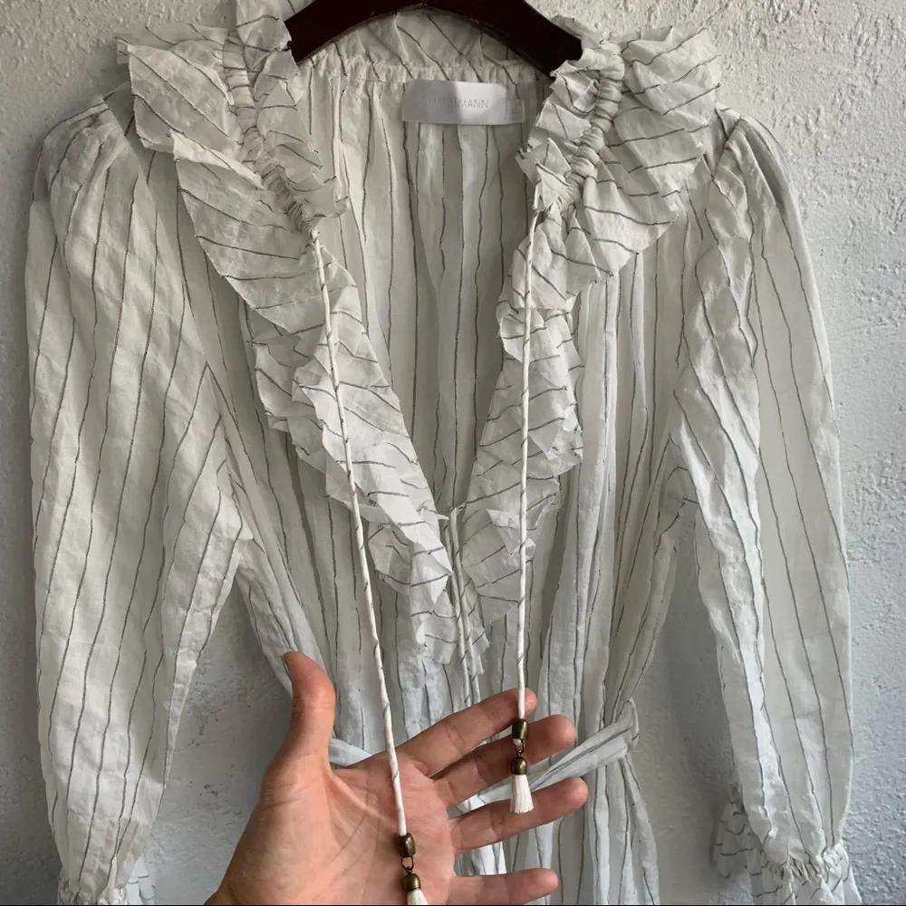 ZIMMERMANN 0 white striped dress - Image 7