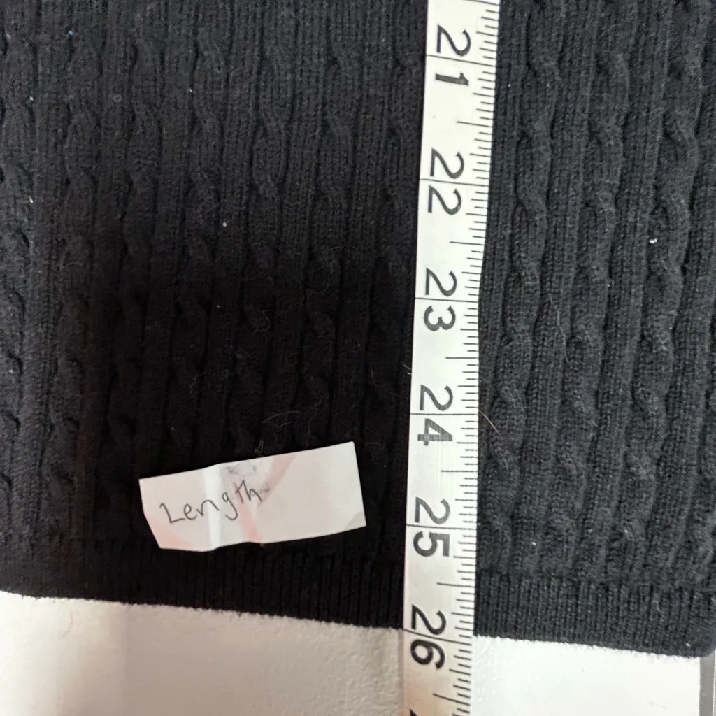 Jeanne pierre  black cable knit  V-Neck Sweater - Image 5