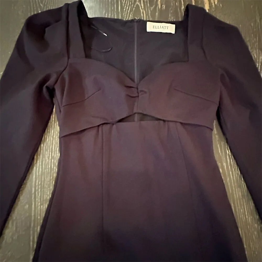 Elliatt Scarlette Navy Midi Dress Sweetheart Neckline Cutout Party Women's - Image 7