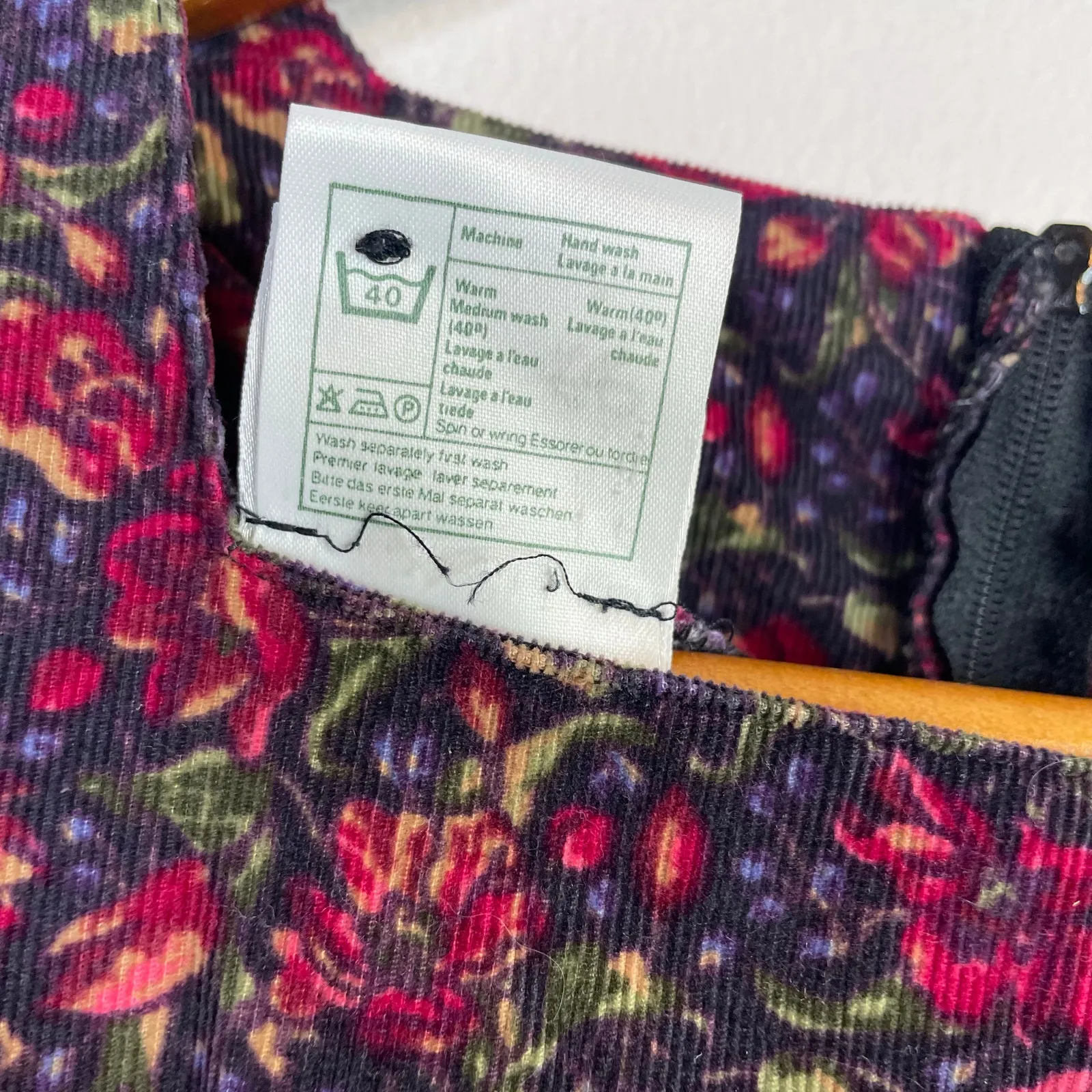 Vintage Laura Ashley Floral Corduroy Long Sleeve Dress Prairie Cottage womens 8 - Image 11