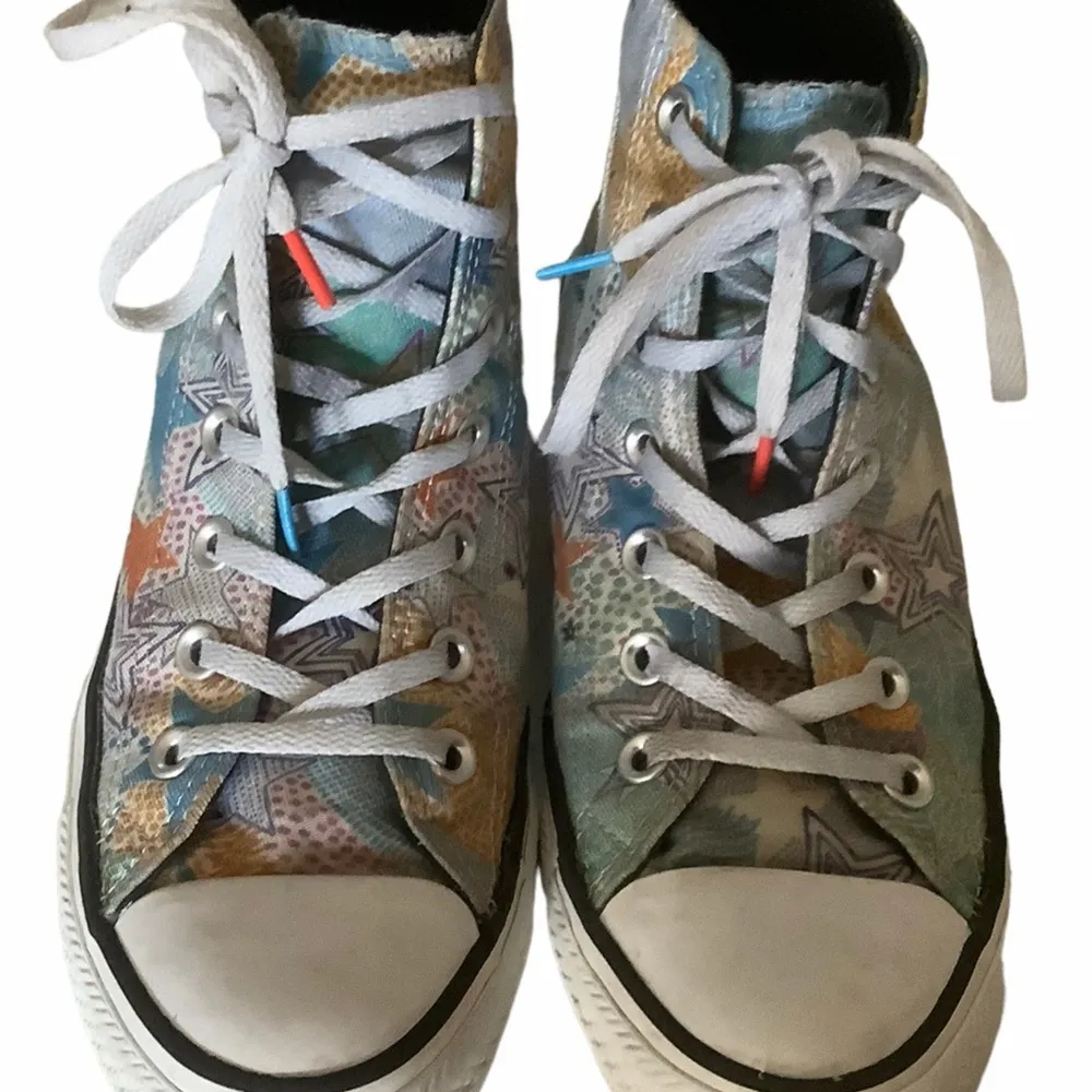 Chuck Taylor all star mosaic design high top sneakers lace up size 7.5 - Image 3
