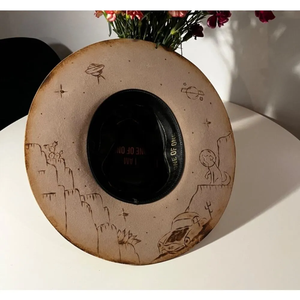 Travis Austin Hat. One of A Kind Custom Made Signed Western Cowgirl Hat Tan - Image 11