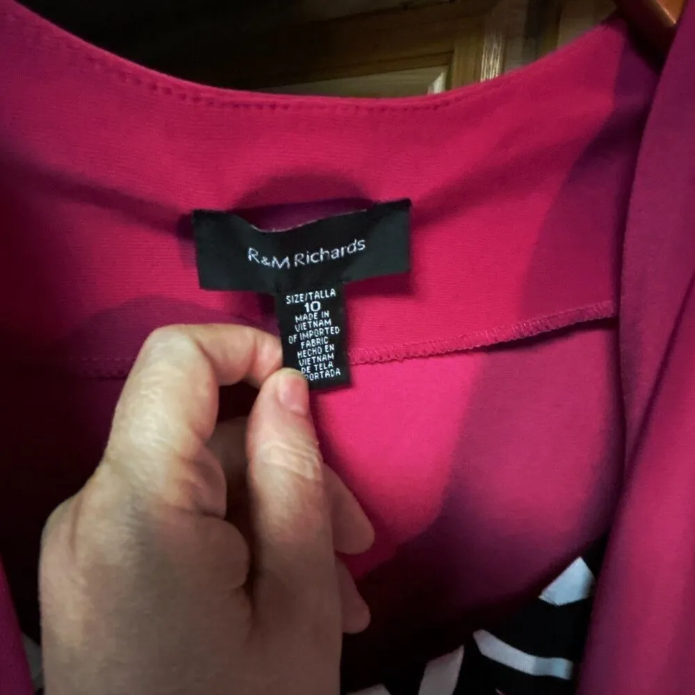 R&M Richards Dress and Jacket Set - Black and White Print - Size 10 - Image 8