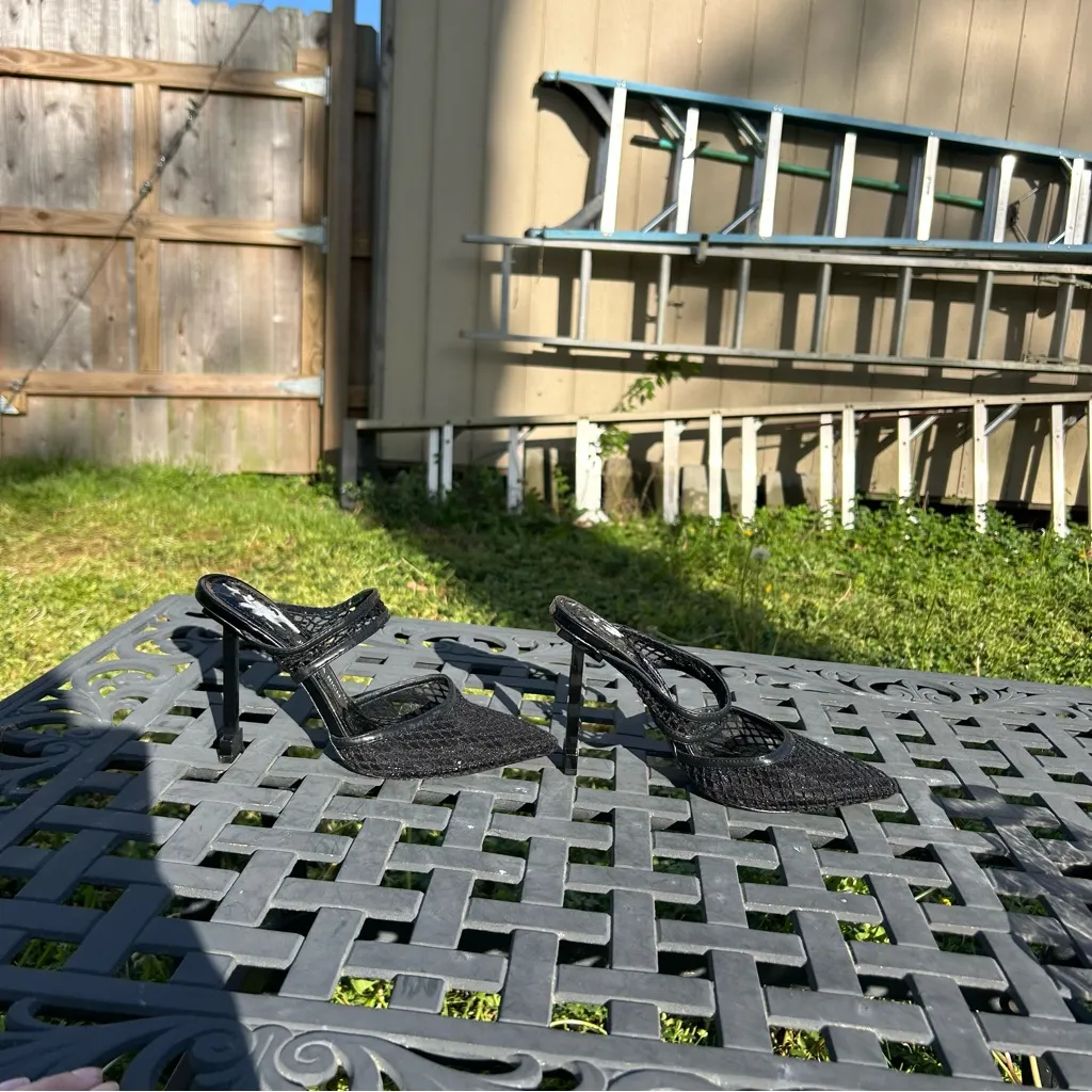 JESSICA RICH Ysabelle‎ Stiletto Fishnet Pointed Toe Pump in Black Size 39 (9 us) - Image 2