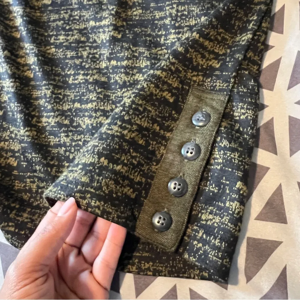 Kavu Womens Size M Black & Green Geometric Printed Long Sleeve Knee Length Dress - Image 6