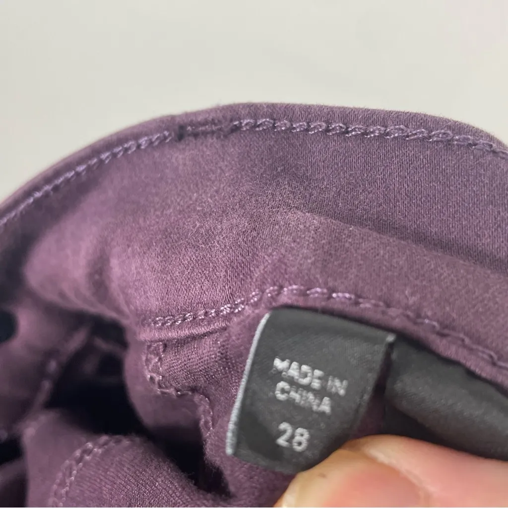 J Brand Soft Modal Cotton Blend Purple Aubergine Zip Fly Pants Size 28 - Image 7