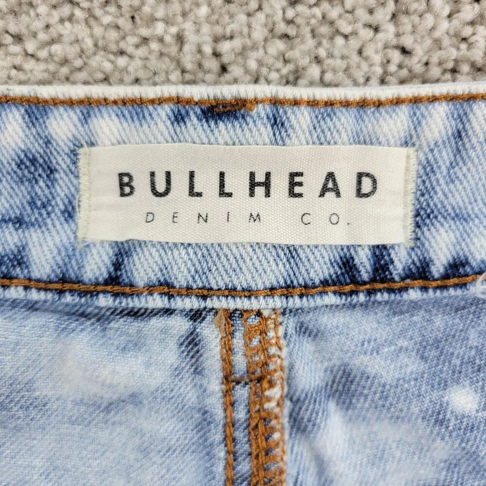 Bullhead Womens High Rise Shorts 5 Blue Light Wash Denim Distressed Hot Pants Size 25 - Image 11