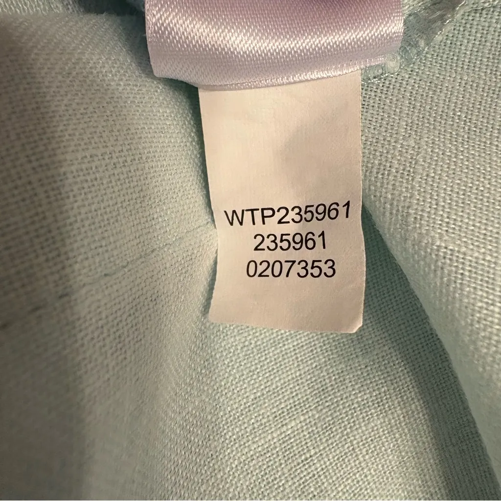 J Jill Love Linen Classic Button Up Shirt Roll Tab Sleeve Lagenlook Sz 3X Green - Image 10