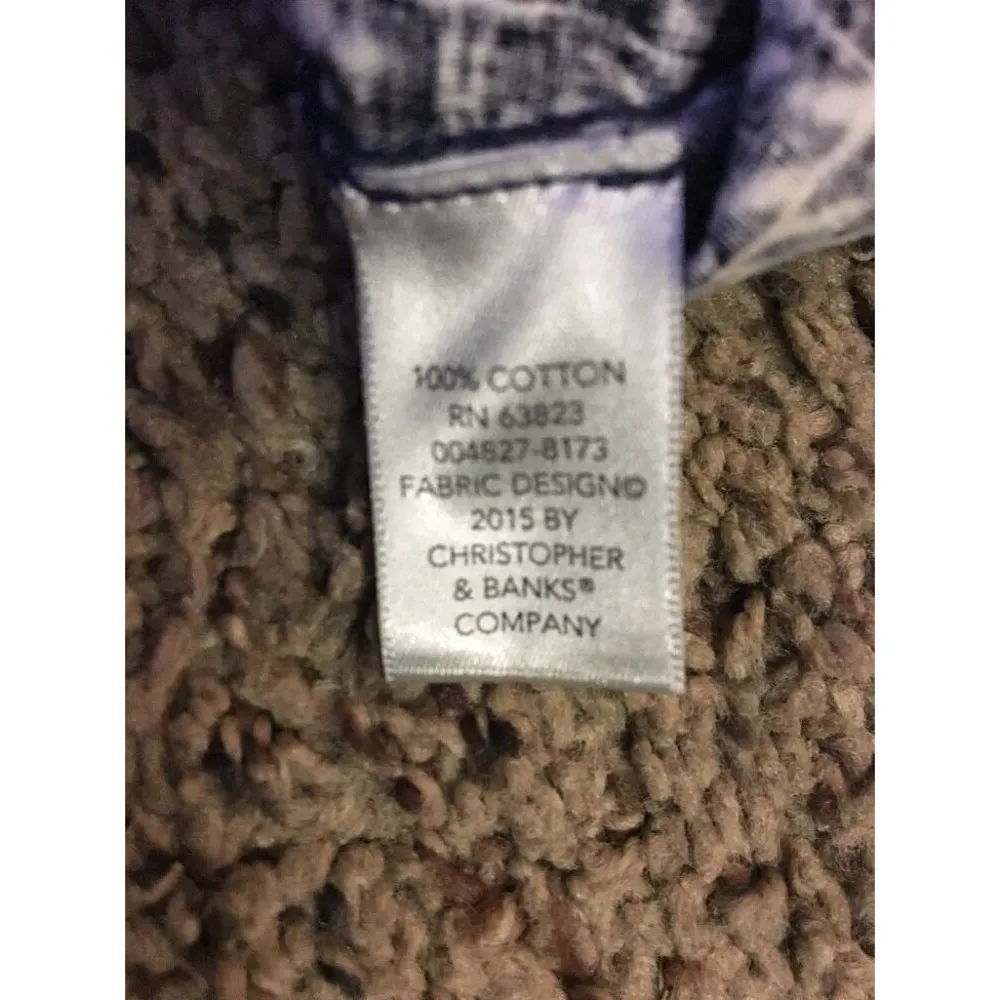 CJ Banks Jacket Womens X 14W Used Navy No Collar Zip Front Lightweight - Image 12