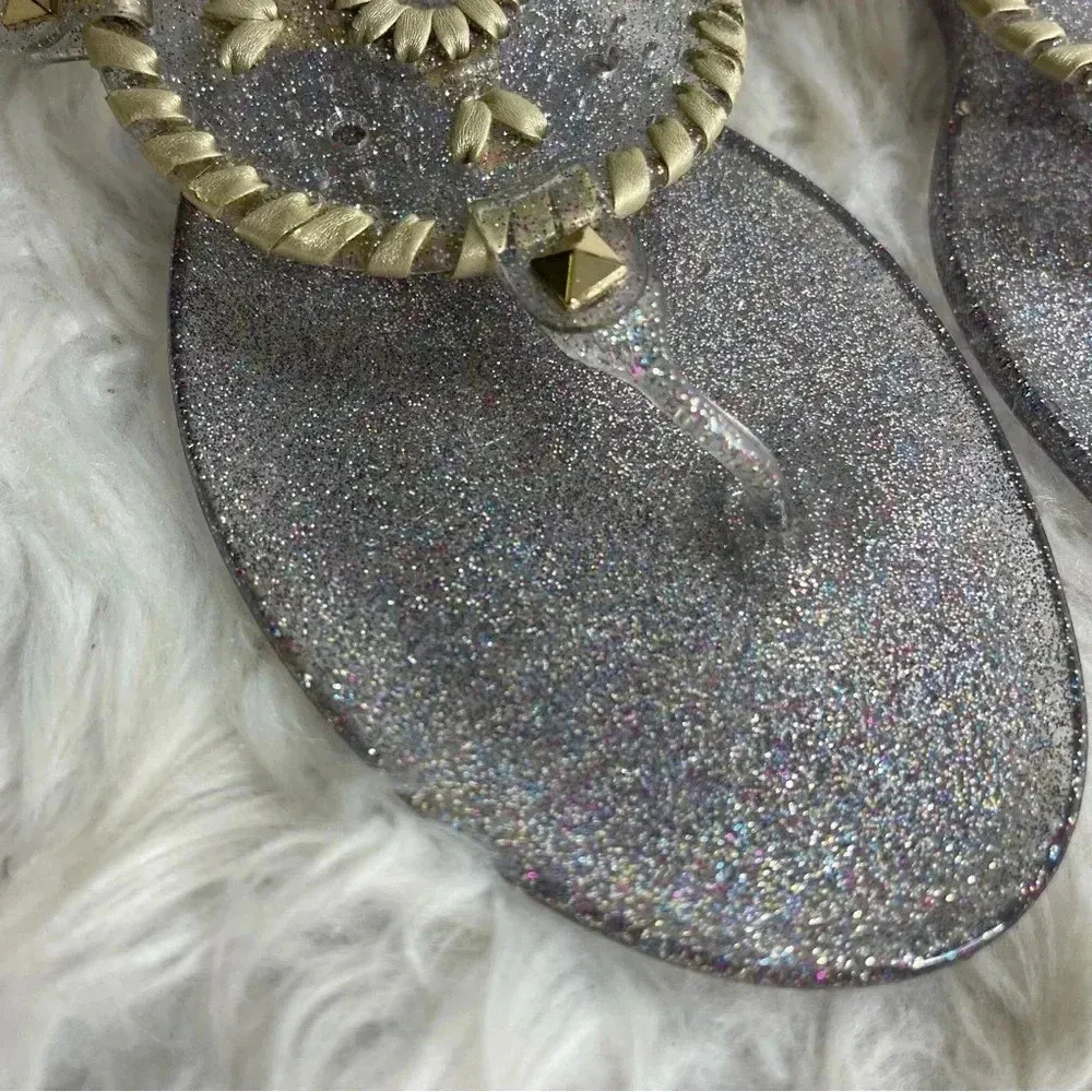 Jack Rogers Women’s Flat Sparkle Jelly Sandals Size 6 - Image 5