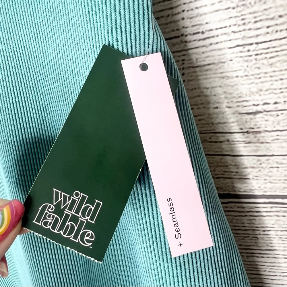 NWT Wild Fable Teal Blue Seamless Halter Bodysuit Top Size XXL - Image 4