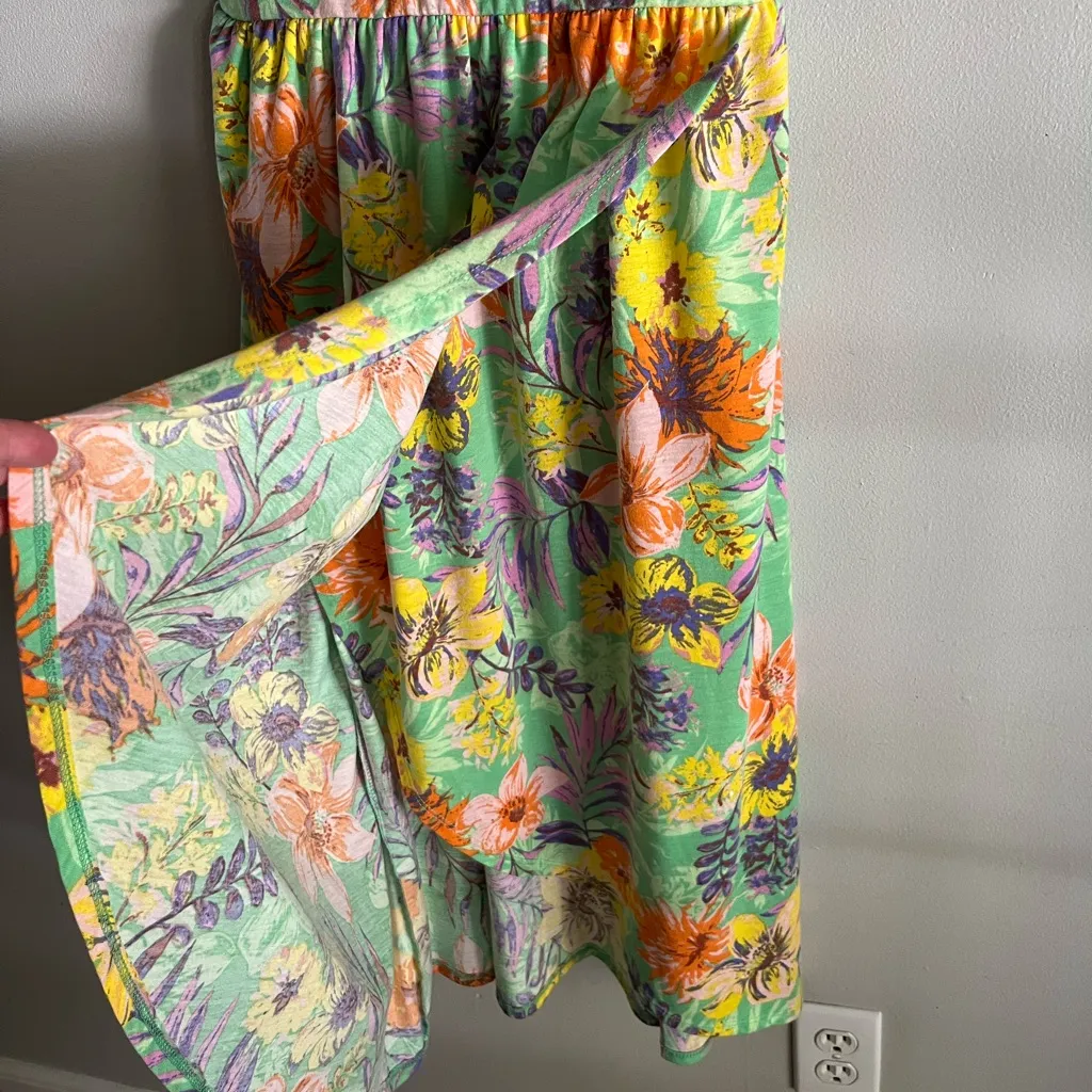 Jamie & Layla Tropical Floral Print Sleeveless Dress M Green Orange Purple Size M - Image 5