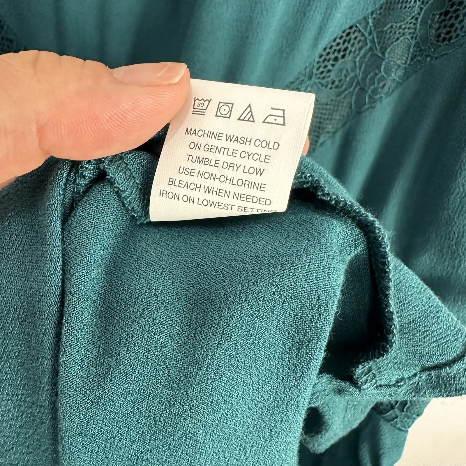 Kendall Kylie Dress Womens Medium Teal Green‎ Lace Boho Fairy Festival Indie - Image 6