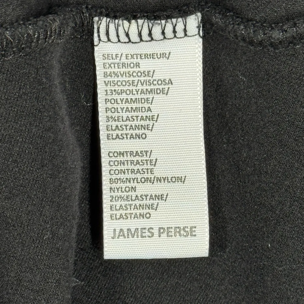 James Perse Dress Womens Small Black Midi Dress Casual Grunge Neutral Minimalist - Image 6