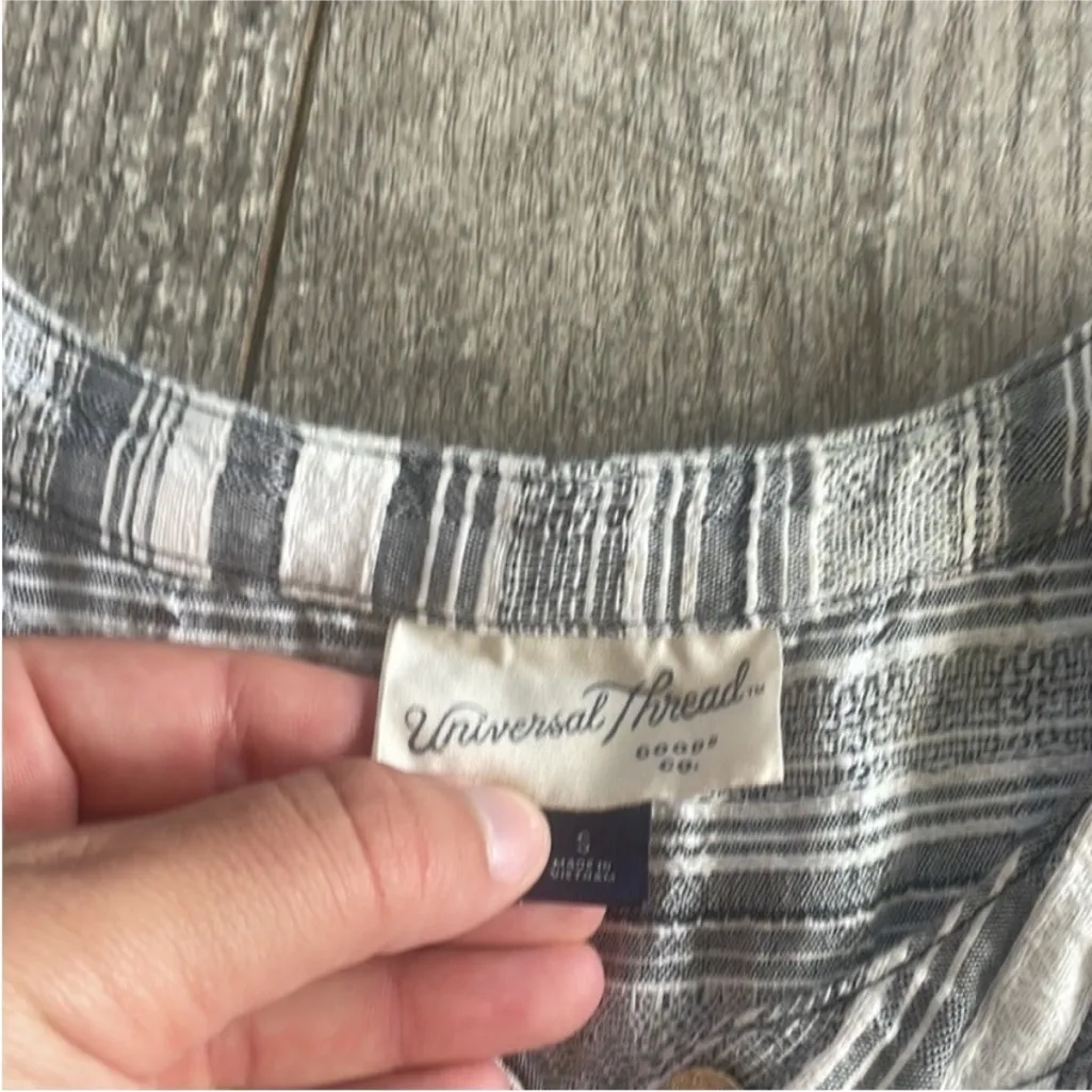 Universal Thread Size Small Blue and White Striped Bohemian Style Summer Romper - Image 6