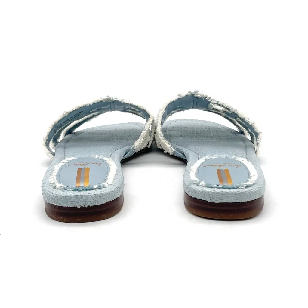Sam Edelman Bay Fray Slide Sandals Size 9 Robin Egg Blue Fabric Logo Slides - Image 8