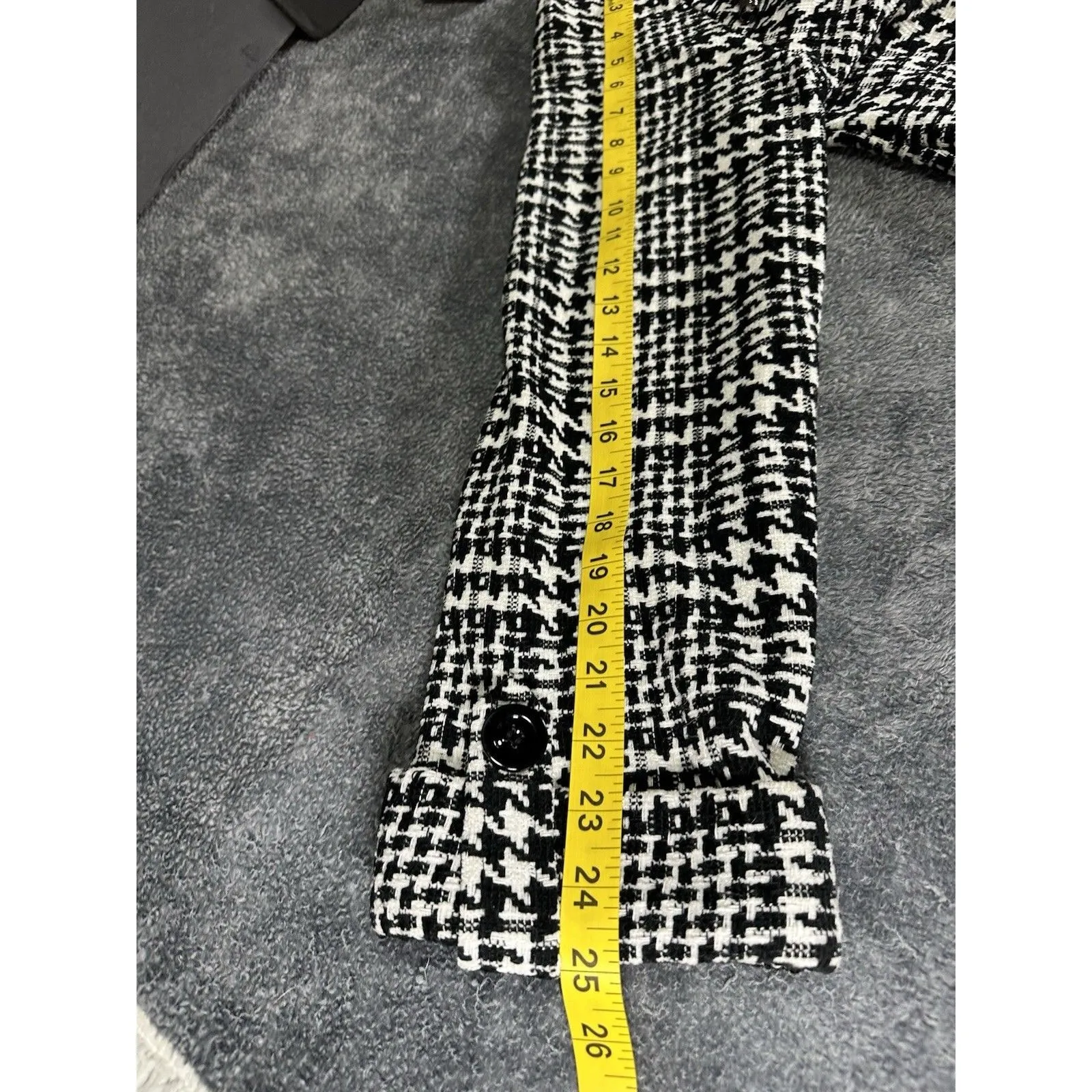For Cynthia Houndstooth Fringe Jacket Size S - Image 11