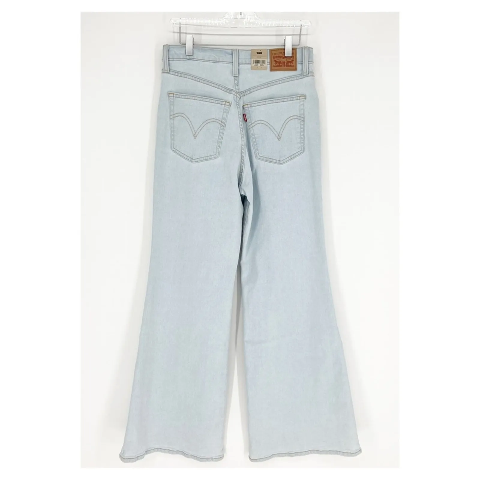 NWT Levi’s Ribcage Bell Jeans 30 Cool Blue Popsicle Wash - Image 3