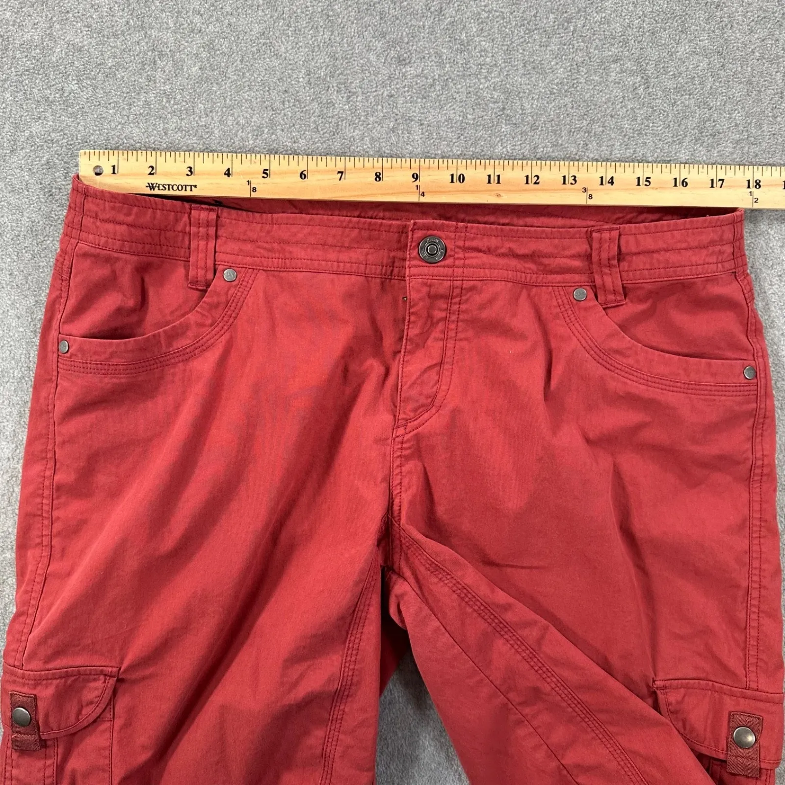 Kuhl Splash Cargo Bermuda Shorts Women's Size 16 Red 12" Inseam Outdoors Hiking - Image 8